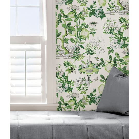 Wallpops Verdance Shantung Garden Scalamandre Self Adhesive Wallpaper